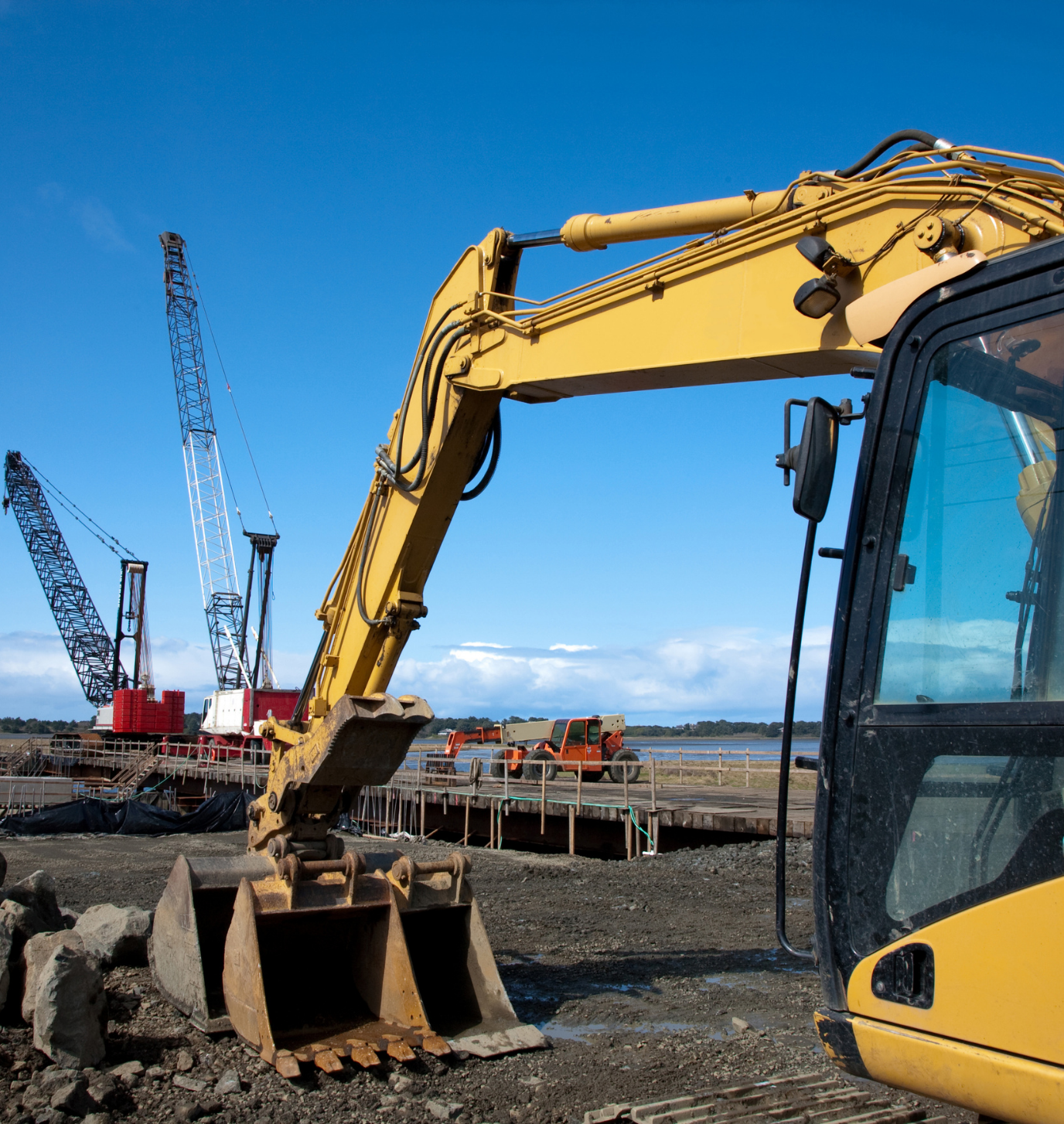 Construction near the seaside