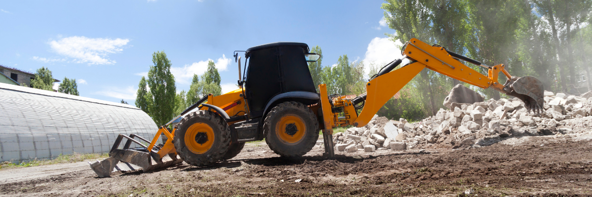 Back hoe during construction