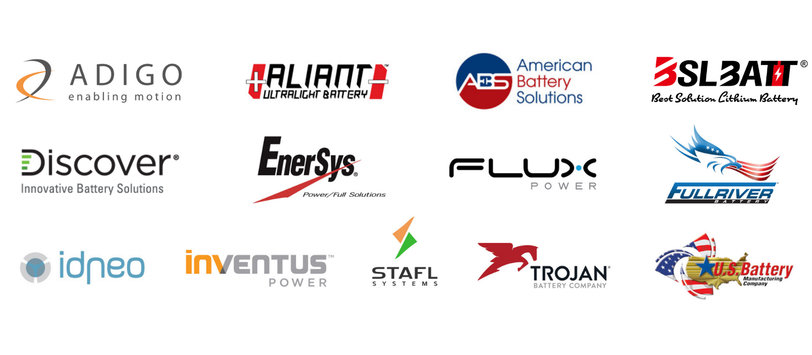 Logos of battery partners Logos of battery partners